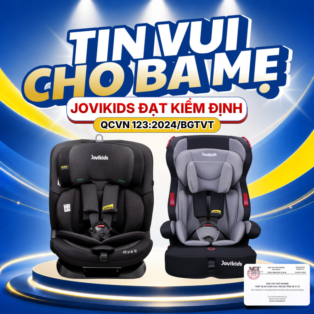 Jovikids đạt kiểm định 1 Jovikids đã đạt kiểm định QCVN 123:2024/BGTVT